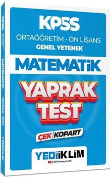 Yediiklim Yayınları 2024 KPSS Ortaöğretim Ön Lisans Genel Yetenek Matematik Çek Kopart Yaprak Test