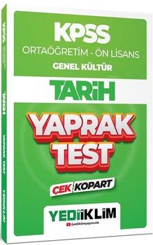 Yediiklim Yayınları 2024 KPSS Ortaöğretim Ön Lisans Genel Kültür Tarih Çek Kopart Yaprak Test