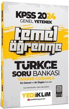 Yediiklim Yayınları KPSS 2024 Genel Yetenek Türkçe Temel Öğrenme Tamamı Çözümlü Soru Bankası