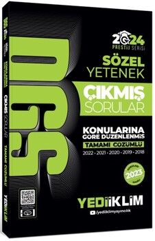 Yediiklim Yayınları 2024 DGS Sözel Yetenek Tamamı Çözümlü Konularına Göre Çıkmış Sorular