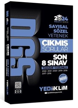 Yediiklim Yayınları 2024 DGS Sayısal Sözel Yetenek Tamamı Çözümlü Son 8 Sınav Çıkmış Sorular