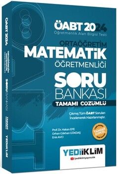 Yediiklim Yayınları 2024 ÖABT Ortaöğretim Matematik Öğretmenliği Tamamı Çözümlü Soru Bankası