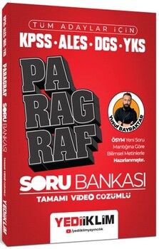 Yediiklim Yayınları 2024 Tüm Adaylar İçin KPSS ALES DGS YKS Tamamı Video Çözümlü Paragraf Soru Bankası