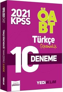 Yediiklim Yayınları 2021 ÖABT Türkçe Öğretmenliği Tamamı Çözümlü 10 Deneme