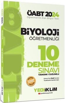 Yediiklim Yayınları 2024 ÖABT Biyoloji Öğretmenliği Tamamı Çözümlü 10 Deneme Sınavı