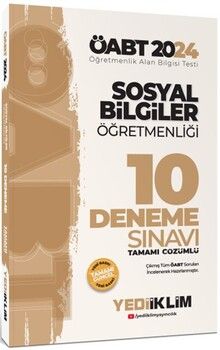Yediiklim Yayınları 2024 ÖABT Sosyal Bilgiler Öğretmenliği Tamamı Çözümlü 10 Deneme Sınavı
