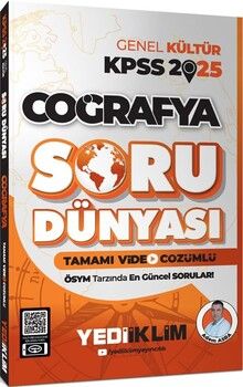 Yediiklim Yayınları 2025 KPSS Genel Kültür Coğrafya Tamamı Video Çözümlü Soru Dünyası
