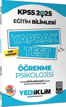 Yediiklim Yayınları 2025 KPSS Eğitim Bilimleri Öğrenme Psikolojisi Çek Kopart Yaprak Test