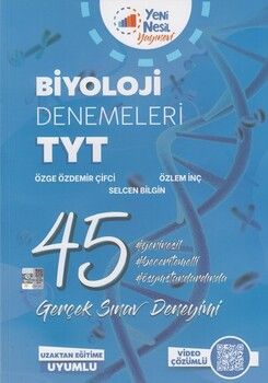 Yeni Nesil Yayınları TYT Biyoloji 45 Deneme Sınavı