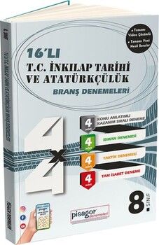 Zeka Küpü Yayınları 8. Sınıf TC İnkılap Tarihi ve Atatürkçülük 16 lı Branş Denemeleri
