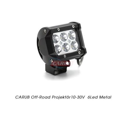 CARUB Off-Road Projektör10-30V  6Led Metal Çakarlı