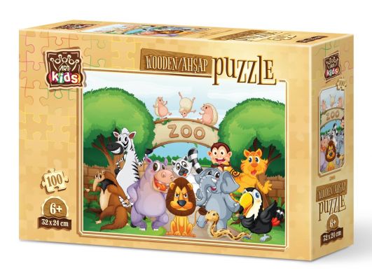 Art Kids Hayvanat Bahçesi'ne Hoşgeldiniz 100 Parça Ahşap Puzzle