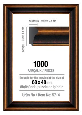 Art Puzzle 1000'lik Kahverengi 68 x 48 cm Puzzle Çerçevesi (43 mm)