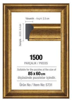 Art Puzzle 1500'lük Altın 85 x 60 cm Puzzle Çerçevesi (43 mm)