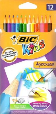 Bic Kids Aquacolour Sulandırılabilir Kuru Boya Kalemi 12 li