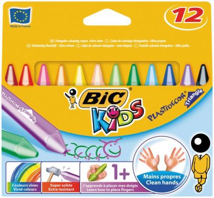 Bic Kids Plastidecor Triangle Elleri Kirletmeyen Üçgen Pastel Boya 12 li