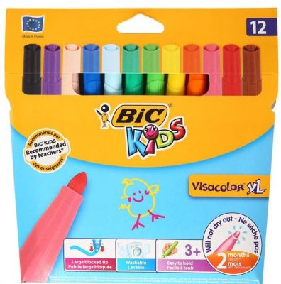 Bic Kids Visacolor XL Jumbo Yıkanabilir Keçeli Kalem 12 li