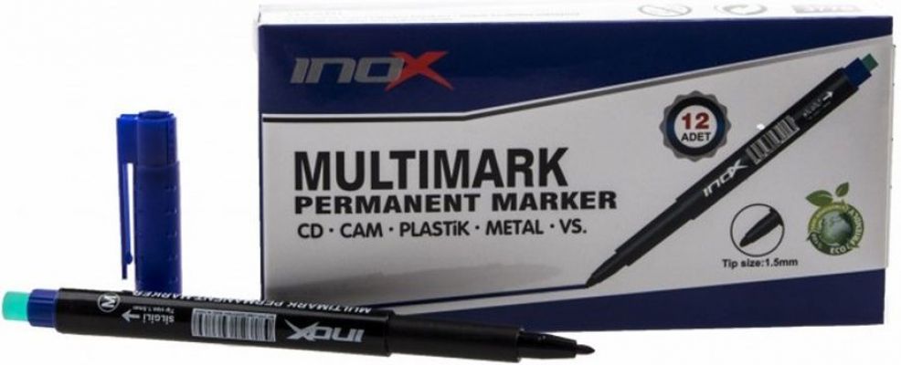 İnox CD Kalemi Mavi M