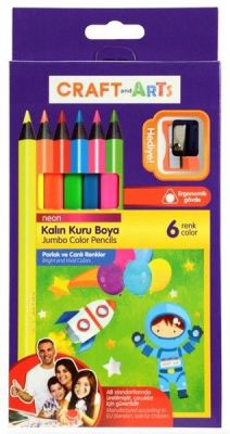 Carft and Arts Neon Kalın Kuru Boya Kalemi 6 lı PFOA