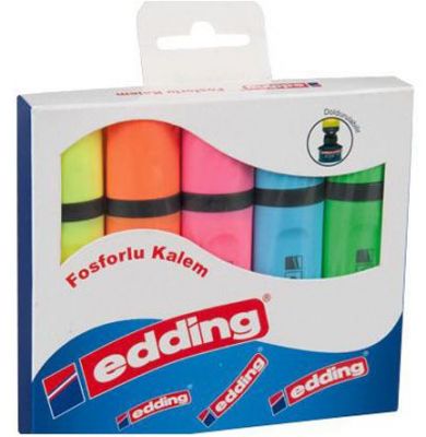 Edding Fosforlu Kalem Karışık Renkli 5 li 344
