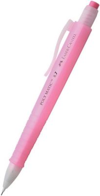 Faber Castell Poly Matic 0.7 cm Pembe Uçlu Silgili Mekanik Şeffaf Kalem 231221