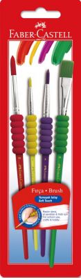 Faber Castell Yumuşak Tutuş Fırça 4 lü