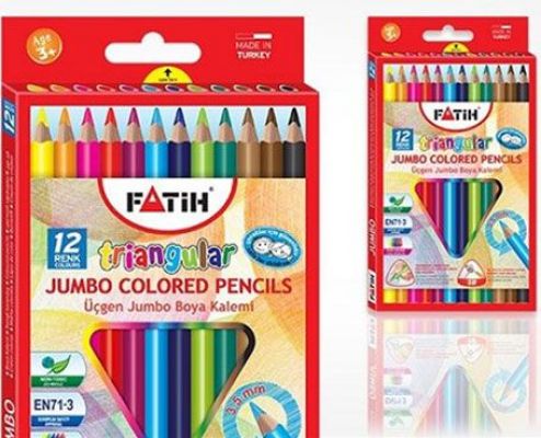 Fatih Semi Triangular Üçgen Jumbo Kuru Boya Tam Boy 12 li 33490