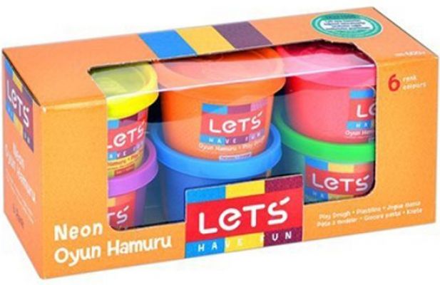 Lets Oyun Hamuru 6 Renk Fosforlu L8346