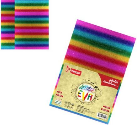 Mikro Gökkuşağı Eva 4 Renk 2 mm 20x30 cm 10 lu RBW-10