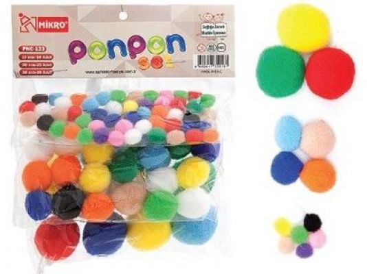 Mikro Ponpon 3 lü Set 10 20 50 MM pnc-123