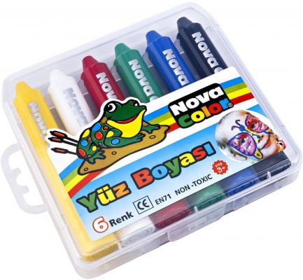 Nova Color 6 lı Çevirmeli Yüz Boyama Kalemi NC-210