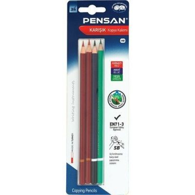 Pensan Karışık Renkli Kopya Kalemi 4 lü