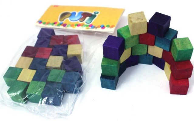 Puti Ahşap Küp Renkli 20 li 8870