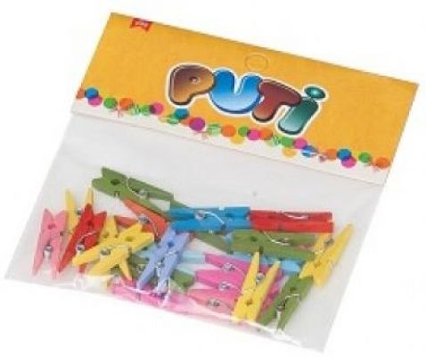 Puti Ahşap Renkli Mandal 24 lü 4667