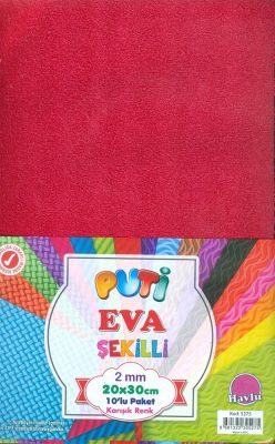 Puti Eva Havlu Şekilli Karışık Renk A4 2 mm 20x30 10 lu