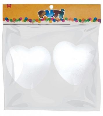 Puti Köpük Kalp 10 cm 2 li 5015