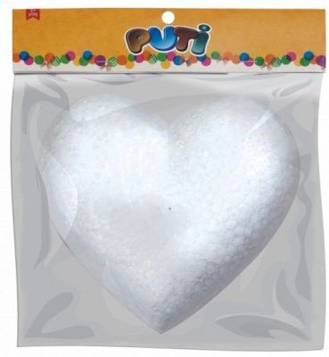 Puti Köpük Kalp 18 cm Tekli 5022