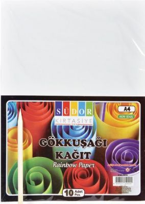 Südor Kazımalı 10 lu Gökkuşağı A4 Kağıt SK24