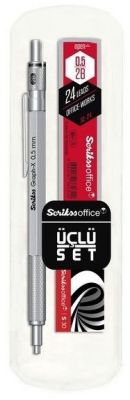 Scrikss Graph-x 0.5 cm 3 lü Set Saten Gri Renk