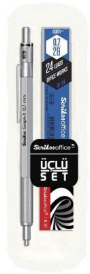 Scrikss Graph-x 0.7 cm 3 lü Set Saten Gri Renk