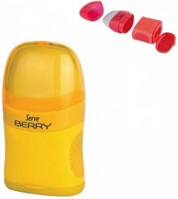 Serve Berry İki Delikli Kalemtıraşlı Silgi Sarı Renk