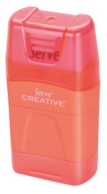 Serve Creative Çift Kalemtıraşlı Silgi Turuncu Renk