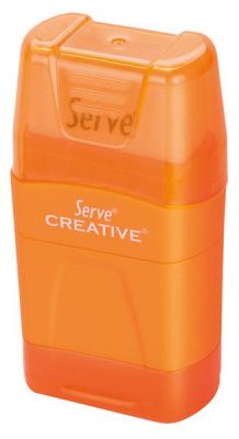 Serve Creative Çift Kalemtıraşlı Silgi Fosforlu Turuncu Renk