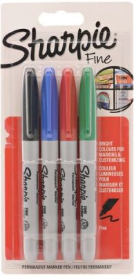 Sharpie Fine Permanent Markör Karışık Renkli 4 lü