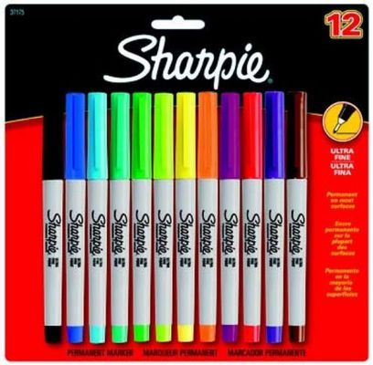 Sharpie Ultra Fine Süper İnce Metal Çerçeveli Uç Karışık Renkli 12 li