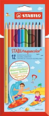 Stabilo Aquacolour Sulandırılabilir Kuru Boya Kalemi 12 li