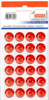 Tanex Türk Bayrağı Yuvarlak 15 mm TDE-135