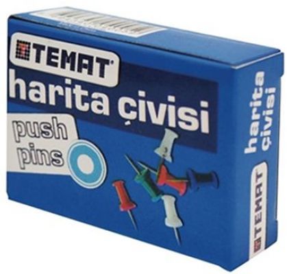Temat Harita Çivisi Karışık Renkli