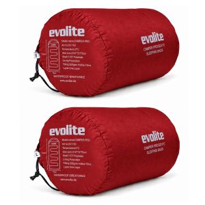  Evolite Camper Pro SQ Birleştirilebilir 2 Kişilik Uyku Tulumu - Kırmızı