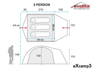  Evolite Excamp 3 Pro Çadır - 4 Mevsim